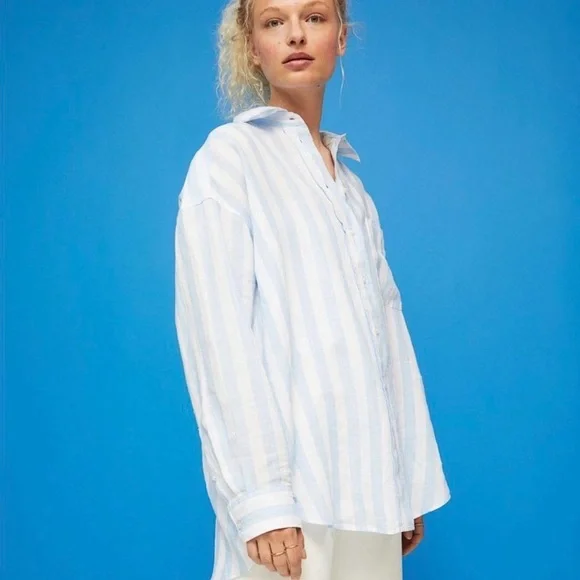 XXL Gorgeous H&M Shirt, 100% Linen, Oversized, NWT - Picture 7 of 17